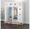 JEOBEST Kleiderschrank Tragbarer Regalsystem 20 Würfel Kunststoff Weiß Bild 4