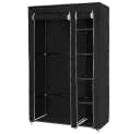 JEOBEST Stoffschrank Schwarz mit Kleiderstange & Böden Bild 3