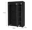 JEOBEST Stoffschrank Schwarz mit Kleiderstange & Böden Bild 5