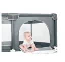 JEOBEST Laufgitter Baby Grau mit atmungsaktivem Netz und Tragetasche Bild 3