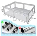 JEOBEST Laufgitter Laufstall Baby Grau XXL mit Netz Bild 3