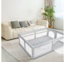JEOBEST Laufgitter Laufstall Baby Grau XXL mit Netz Bild 4