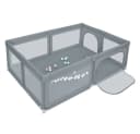 JEOBEST Laufgitter Laufstall Baby Grau XXL mit Netz Bild 2