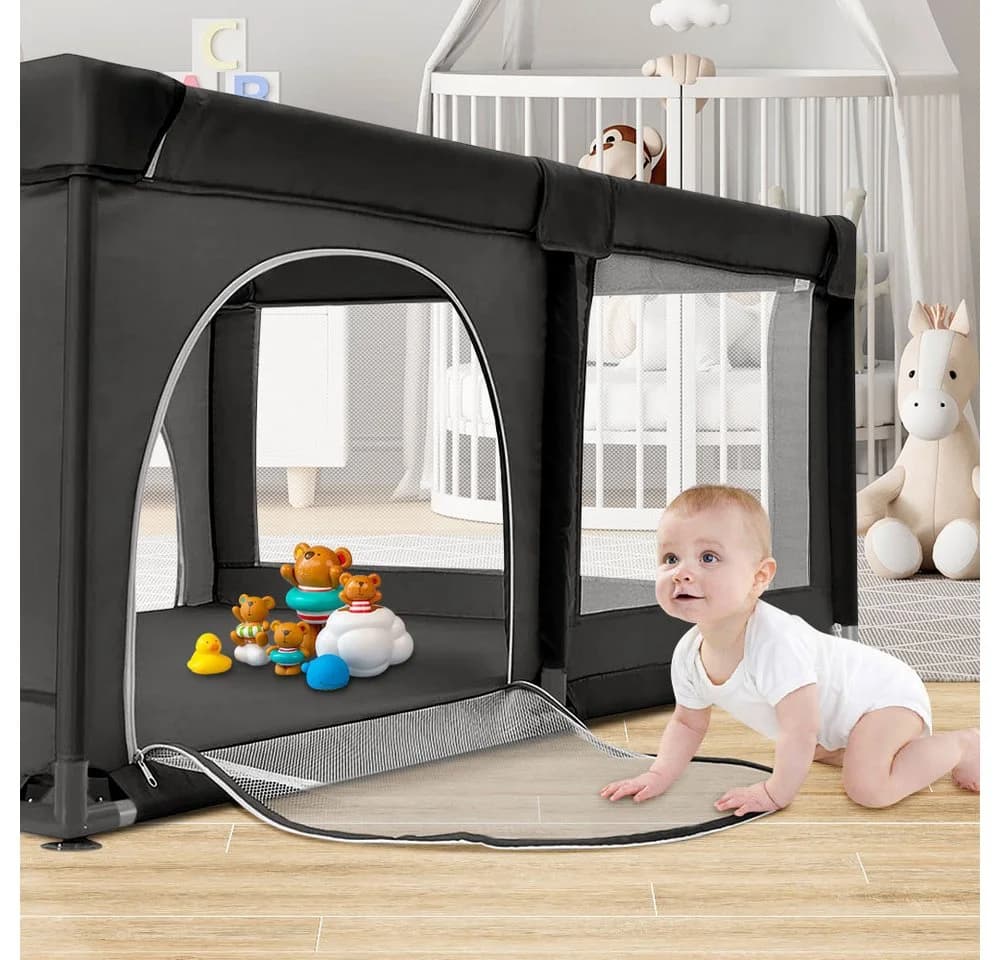 JEOBEST Laufgitter Laufstall Baby 180 x 120 x 66cm Große XL