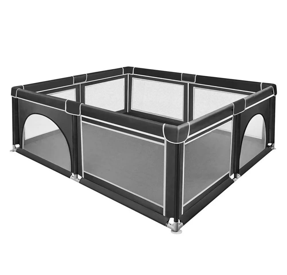 JEOBEST Laufgitter XL 180x150x66cm Schwarz mit Netz - Bild 3