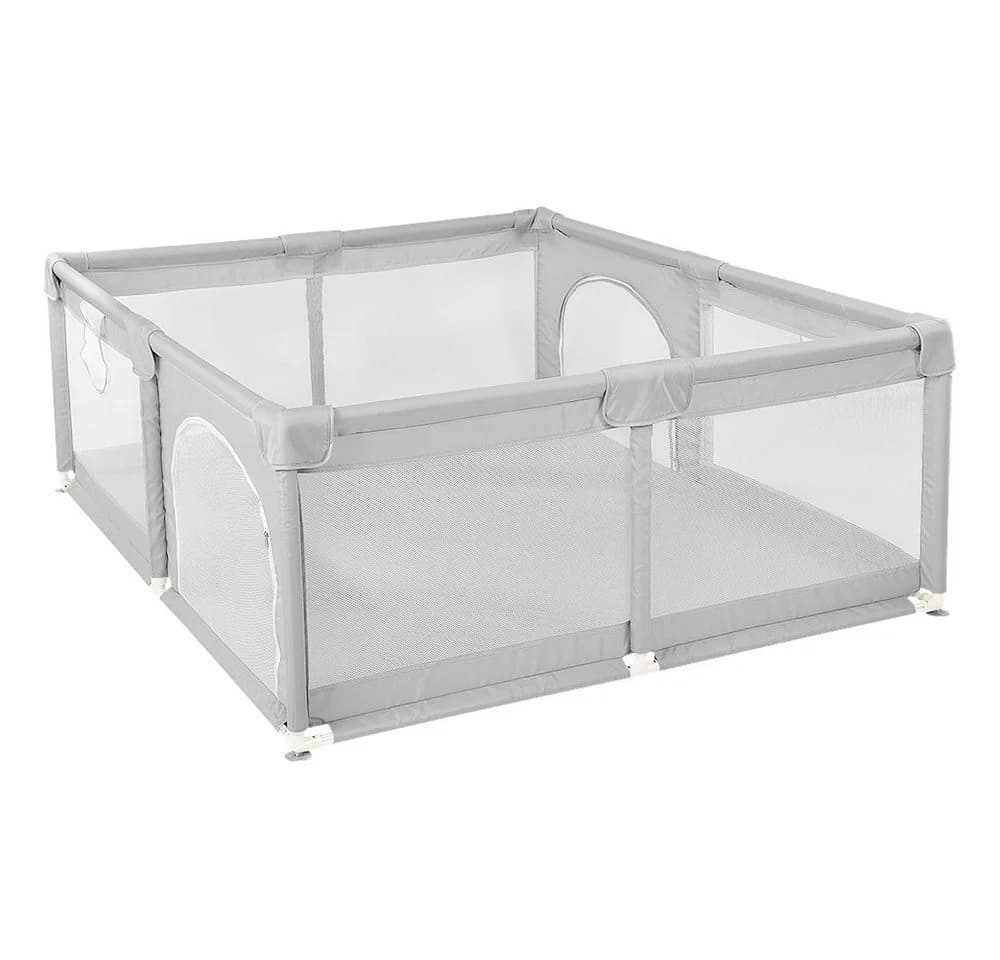JEOBEST Laufgitter Laufstall Baby mit Spielmatte - Grau - Bild 2
