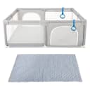 JEOBEST Laufgitter Laufstall Baby mit Spielmatte - Grau Bild 4