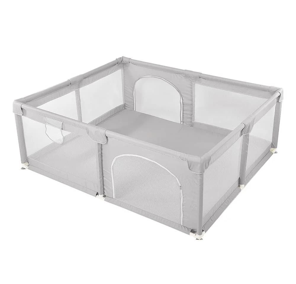 JEOBEST Laufgitter Laufstall Baby mit Spielmatte - Grau - Bild 5