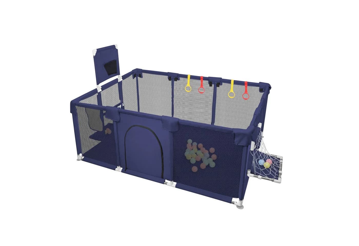 JEOBEST Laufstall Baby Laufgitter Dunkelblau mit Zubehör - Bild 3