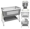 JEOBEST Beistellbett 3 in 1 Babybett & Babywiege & Reisebett Grau Bild 2