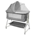 JEOBEST Beistellbett 3 in 1 Babybett & Babywiege & Reisebett Grau Bild 3