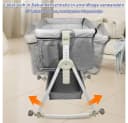 JEOBEST Beistellbett 3 in 1 Babybett & Babywiege & Reisebett Grau Bild 5