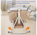 JEOBEST Beistellbett 3 in 1 Babybett & Wiege & Reisebett Beige Bild 1