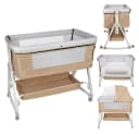 JEOBEST Beistellbett 3 in 1 Babybett & Wiege & Reisebett Beige Bild 2