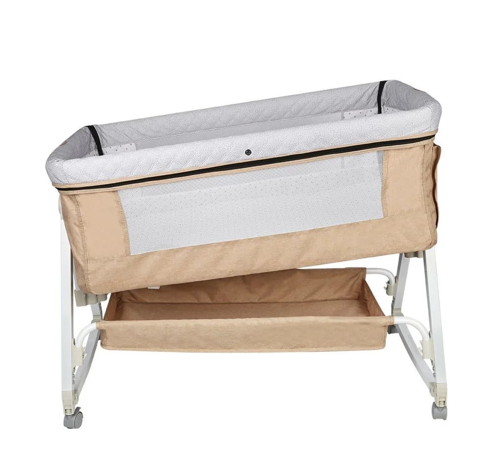 JEOBEST Beistellbett 3 in 1 Babybett & Wiege & Reisebett Beige - Bild 3