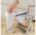 JEOBEST Beistellbett 3 in 1 Babybett & Wiege & Reisebett Beige Bild 5