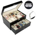 JEOBEST Geschenkbox Uhrenbox 20 Fächer Glasdeckel Bild 2