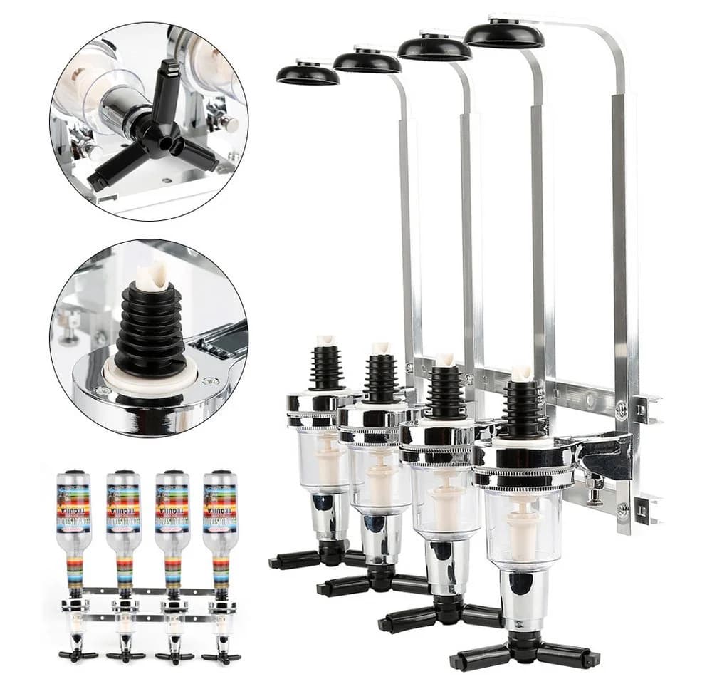 JEOBEST Flaschenhalter Wandmontage Silber für 4/6 Flaschen