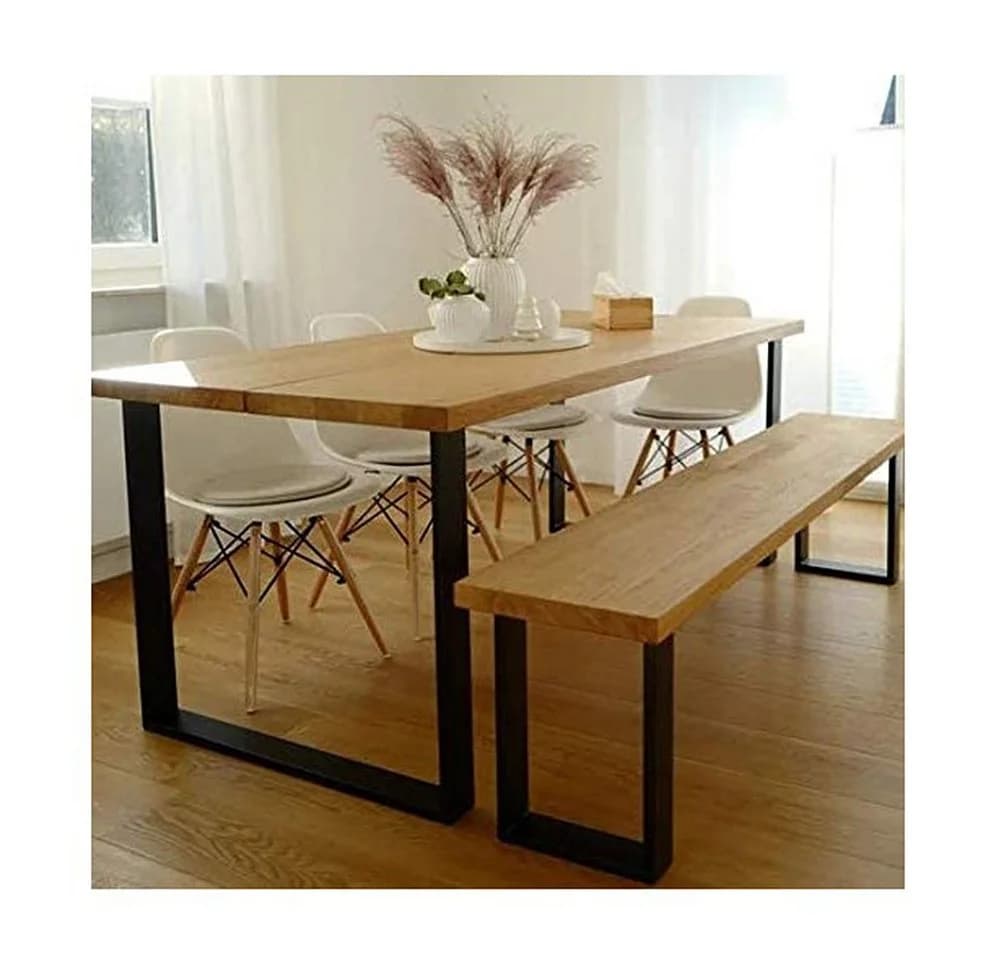 JEOBEST Tischbein 2er Set Metall Schwarz Industriedesign