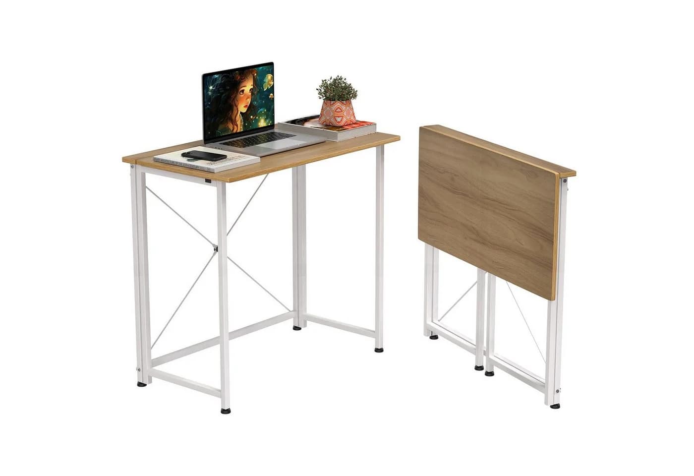 JEOBEST Klappbarer Computertisch Beige - Bild 2