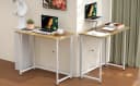 JEOBEST Klappbarer Computertisch Beige Bild 3