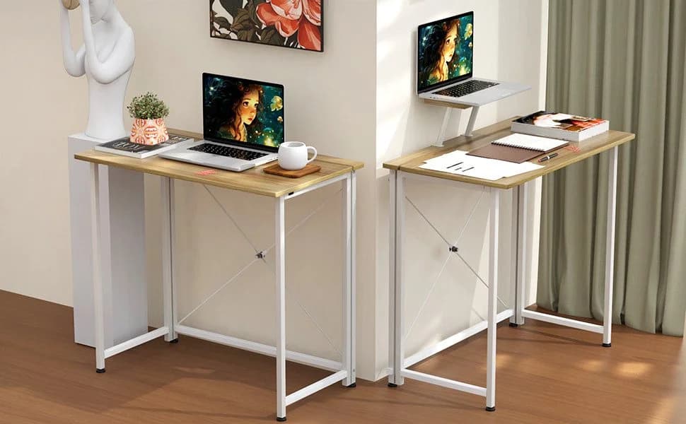 JEOBEST Klappbarer Computertisch Beige - Bild 3