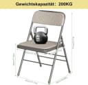 JEOBEST Klappstuhl Essstühle Tragbare gepolsterte Küchenstühle für Aktivitäten im Freien Bild 3