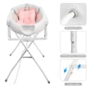 JEOBEST Babybadewanne mit Gestell Rosa Faltbar mit Badematte Bild 3