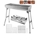 JEOBEST Camping Grill Klappbar Edelstahl Holzkohlegrill Silber Bild 2