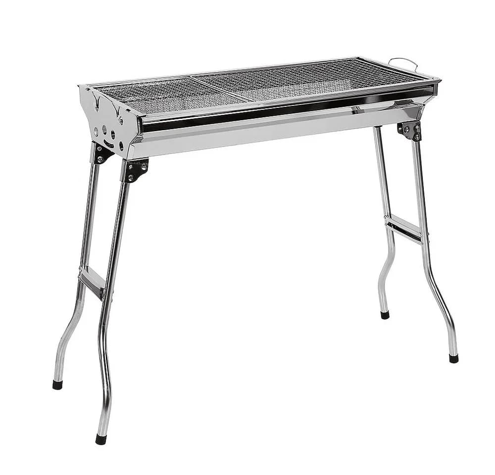 JEOBEST Camping Grill Klappbar Edelstahl Holzkohlegrill Silber - Bild 4