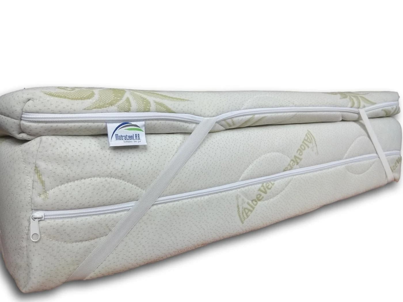 MatratzenL.A.B® Topper Matratzenauflage Kaltschaum 8 cm Härtegrad H4 Aloe Vera Bezug