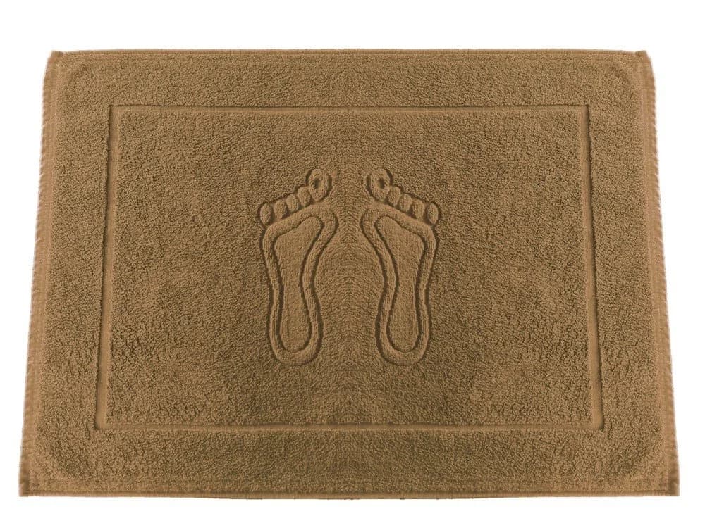 MatratzenL.A.B® Badematte Dunkelbeige 100% Baumwolle Füße-Motiv - Bild 2