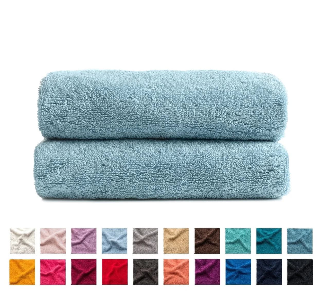 MatratzenL.A.B® Handtuch Set 2x Duschtücher Blau 100% Baumwolle - Bild 2