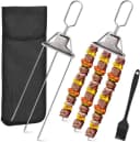 Pipihome Grillspieß Edelstahl 3-fach mit Schiebemechanismus Bild 2