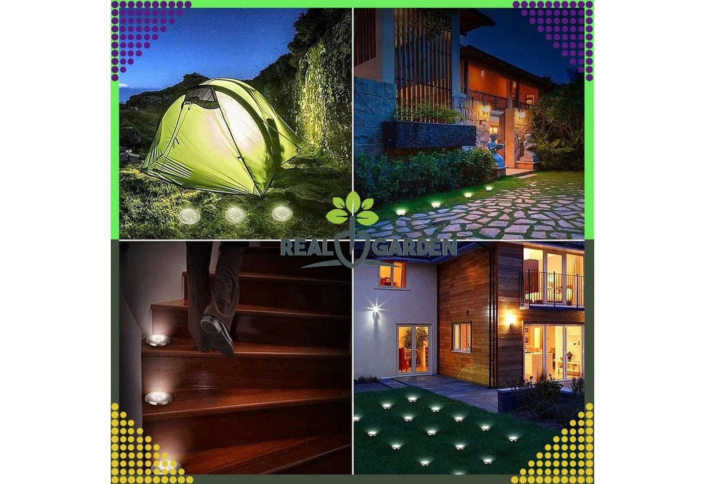 LA CUTE LED Solarleuchte 4x Solar Bodenleuchten mit Dämmerungssensor