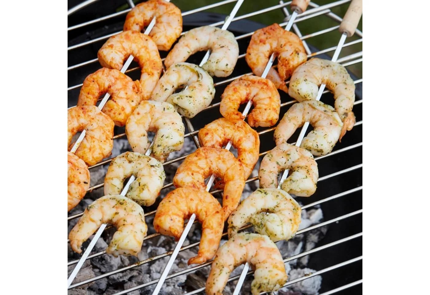Realb2b Grillspieß-Set 10-tlg. Edelstahl mit Holzgriff 30 cm - Bild 5