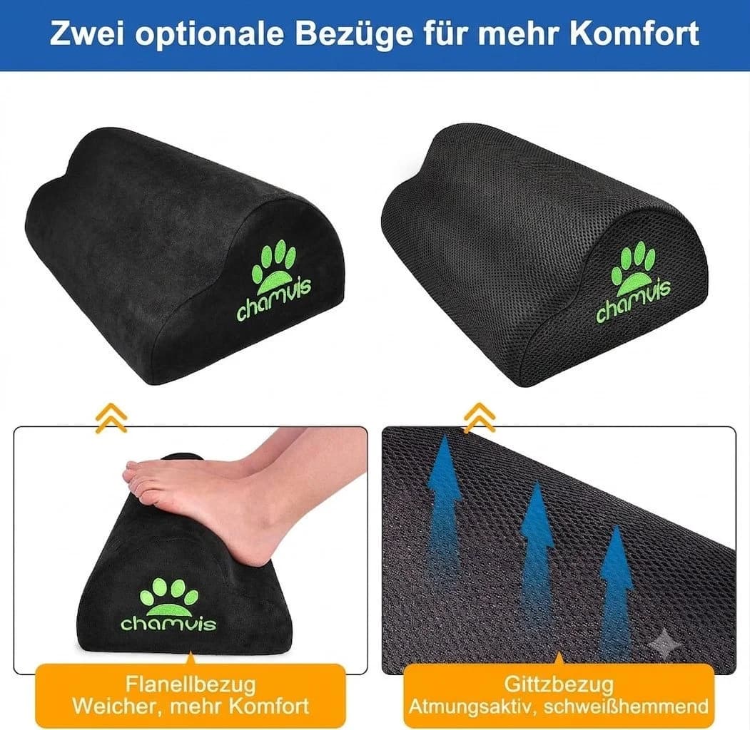 LaCute Ergonomische Fußstütze Memory Foam Schwarz mit 2 Bezügen - Bild 3