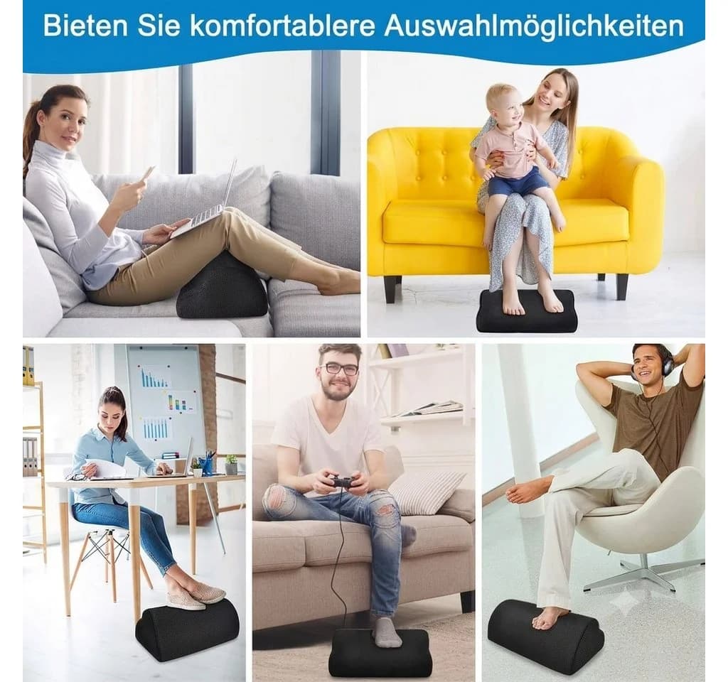 LaCute Ergonomische Fußstütze Memory Foam Schwarz mit 2 Bezügen - Bild 5