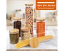 Simloveve Vorratsglas Set 5-tlg. transparent mit Bambusdeckel Bild 5
