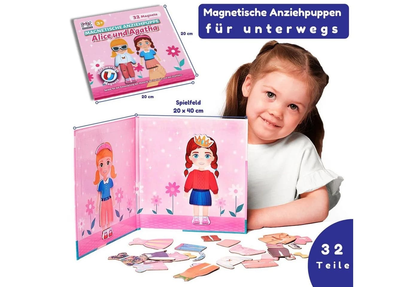MAGNIKON Anziehpuppe Magnetisch 32-tlg. Alice & Agatha Reisespiel - Bild 4