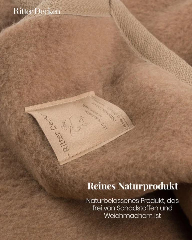 Ritter Decken Wohndecke Maharadscha 100% Kamelhaar Braune Premium Decke - Bild 5
