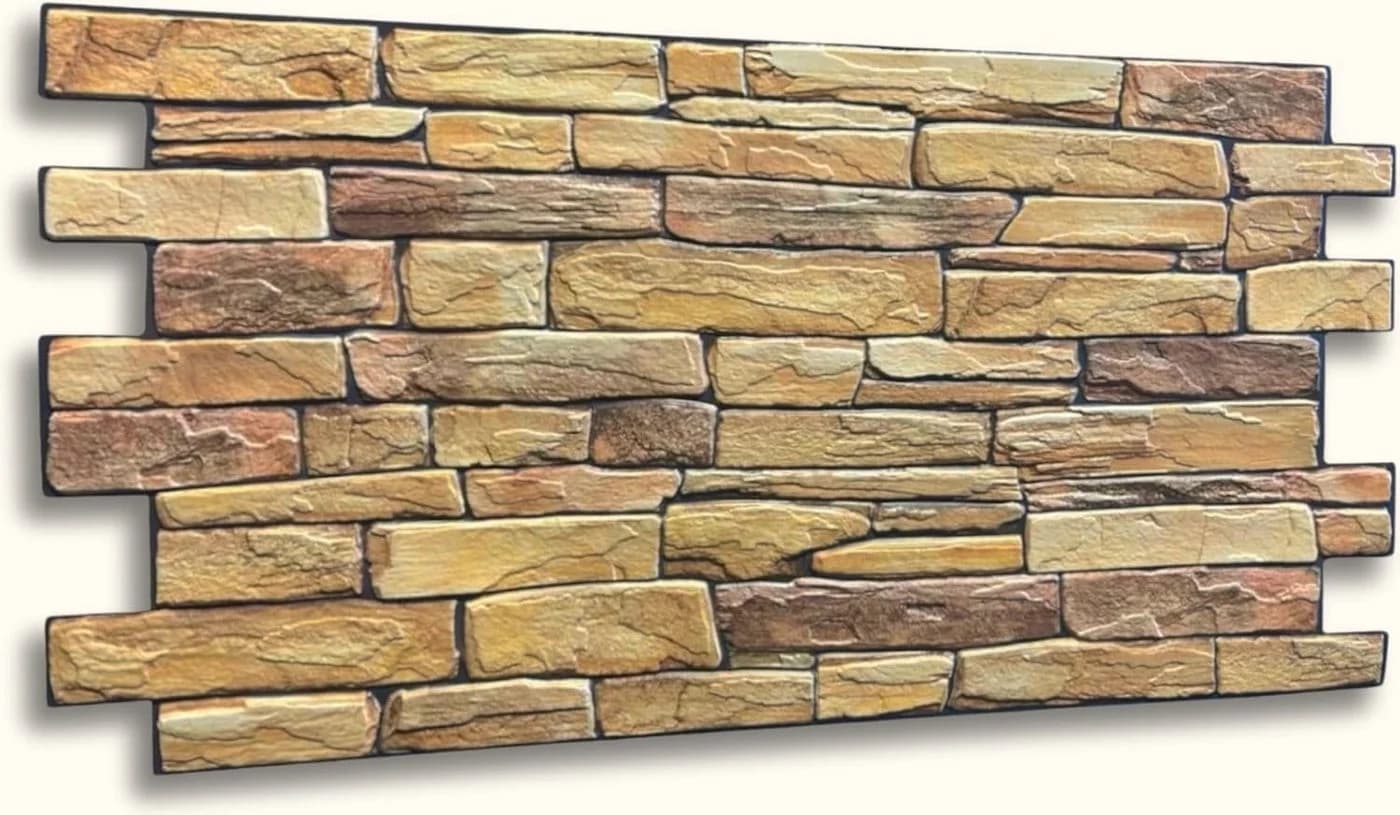 IKHEMalarka 3D Wandpaneel Stein-Optik PVC Fliesen Beige/Grau - Bild 2