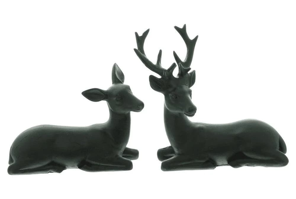 Home-trends24.de Dekofigur Hirsch Schwarz liegend Paar Tisch Deko - Bild 2
