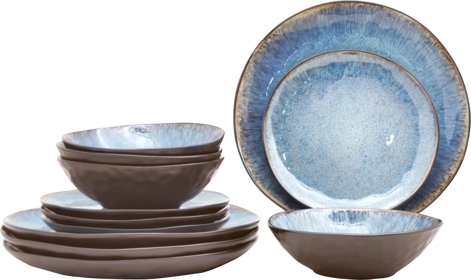 OTTO HOME Geschirr-Set Allden Blau 12-tlg. Steingut