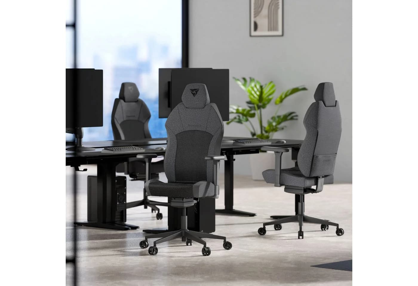 ThunderX3 Gaming-Stuhl SOLO 360 Ergonomischer Gaming-Stuhl Mesh Schwarz