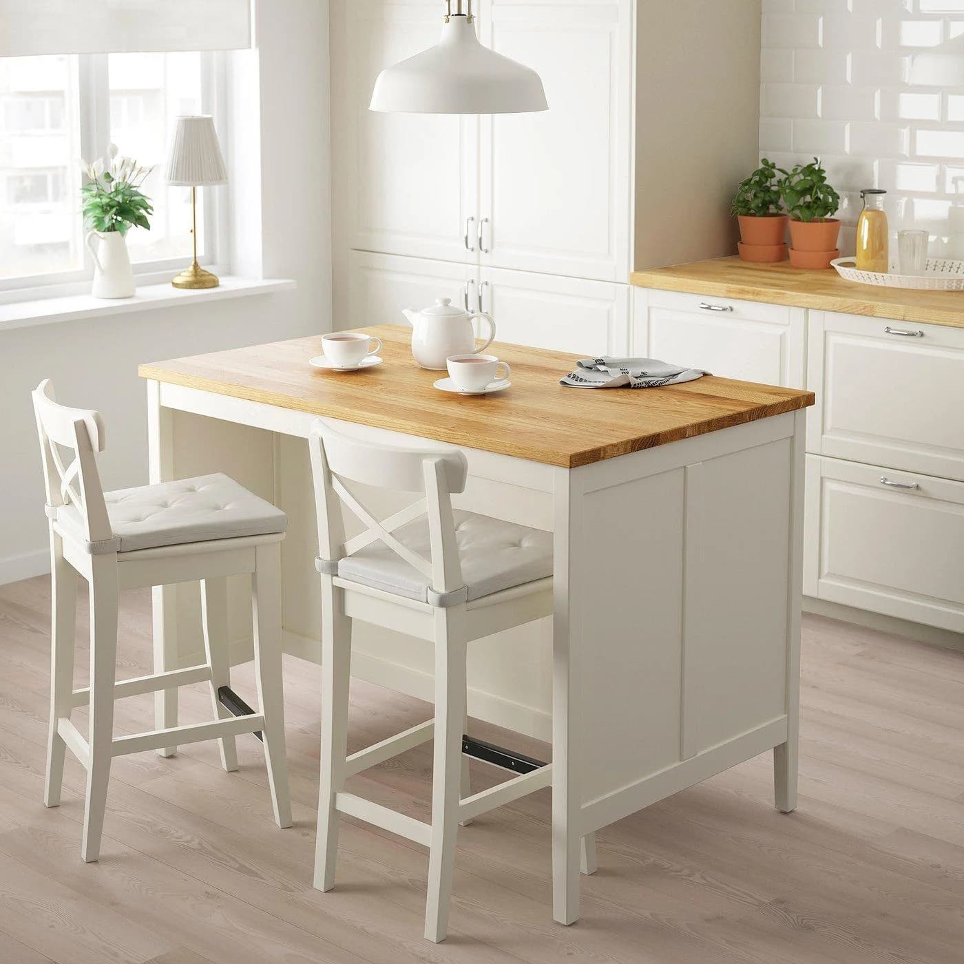 IKEA TORNVIKEN Kücheninsel Beige/Braun/Weiß Eiche