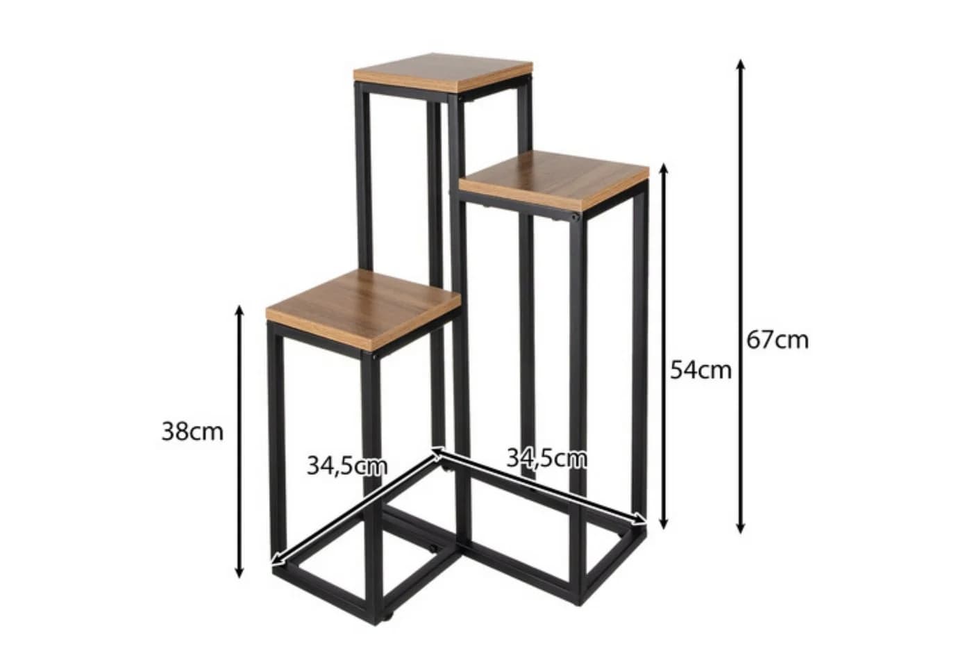Ruhhy Blumenständer 3-stöckig Metall Industrial Design
