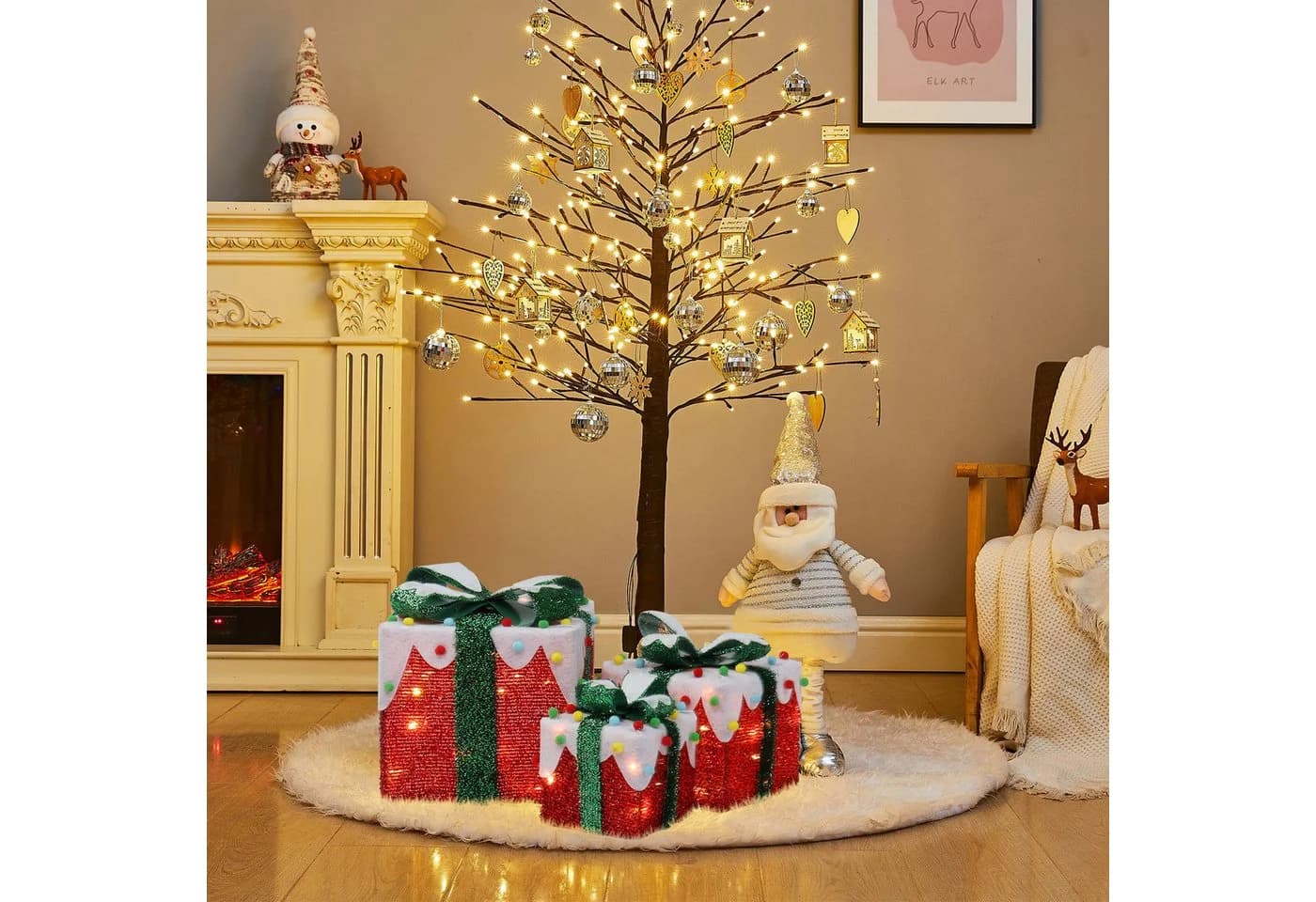 LALAHO LED Geschenkbox 3er Set Rot Weihnachtsdeko - Bild 4