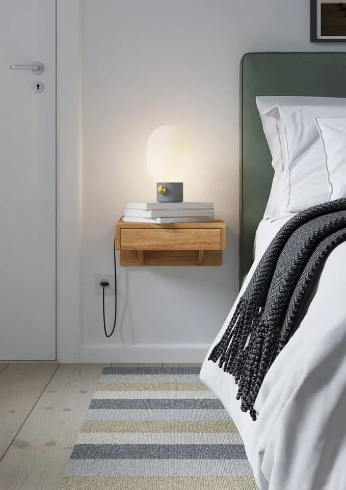 Woodek Design Nachttisch BO Eiche Massivgrifflos Wandmontage