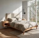 Woodek Design Nachttisch HUGO Skandinavisches Design Massivholz Mattlack Bild 1